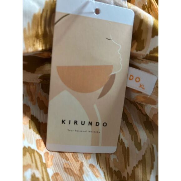 NEW Print Button Down Shirt Blouse Career XL - Picture 3 of 5